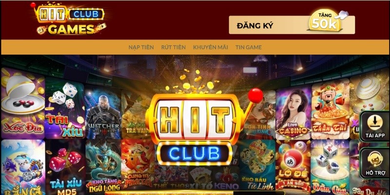 Giao diện chính thức của Hitclub với bố cục thân thiện