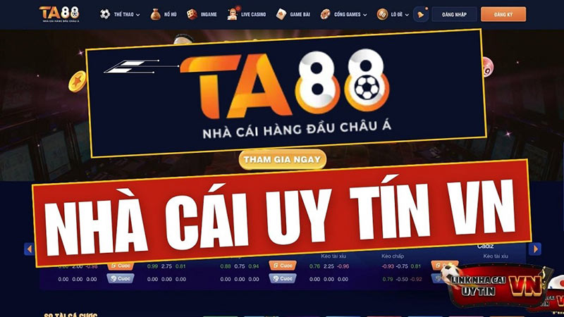Giao diện trang chủ hiện đại của Nhà Cái Uy Tín TA88