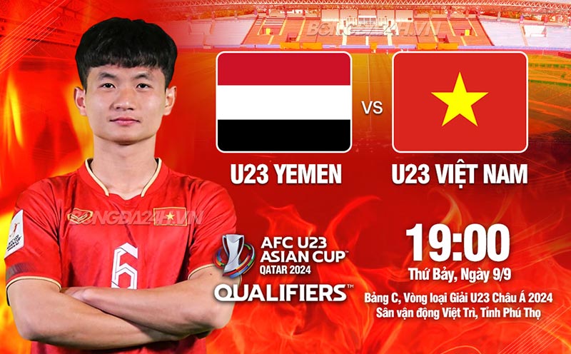 U23 Việt Nam vs U23 Yemen - 19h00 ngày 09/09/2025 - Vòng loại U23 châu Á 2026